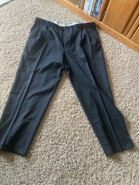 Kirkland Signature Black Men's Wool Dress Pants - Straight Leg